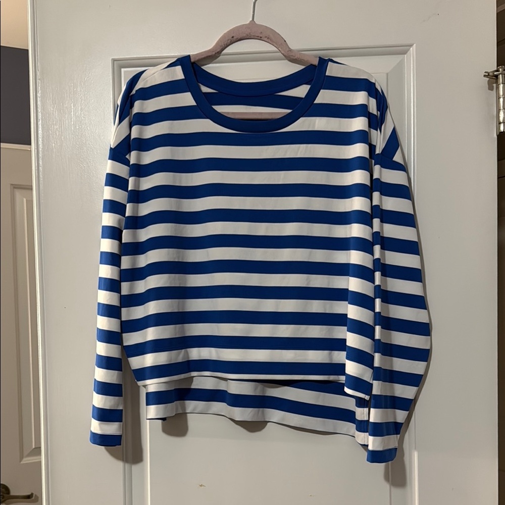 Tory Sport Blue and White Performance Top